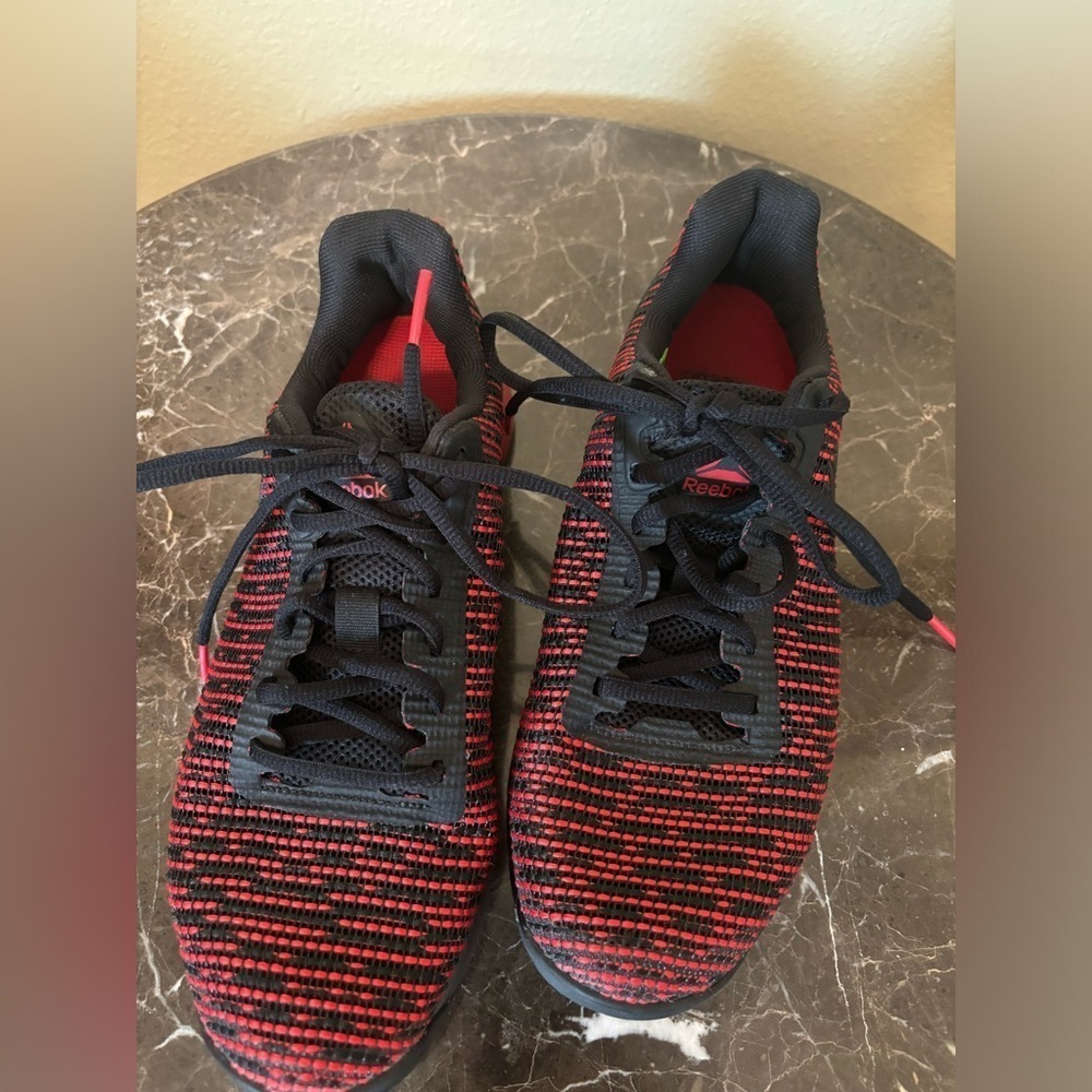 Red Reebok sneakers